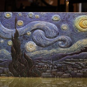 【 梵谷•星夜 】 浮雕燙金 - 版畫