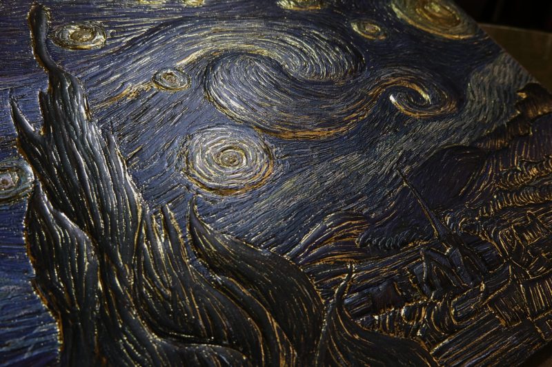 【 梵谷•星夜 】 浮雕燙金 - 版畫 - Image 3