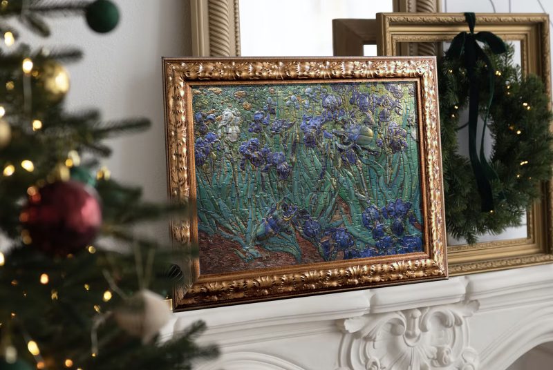 鳶尾花．3D浮雕燙金拼圖